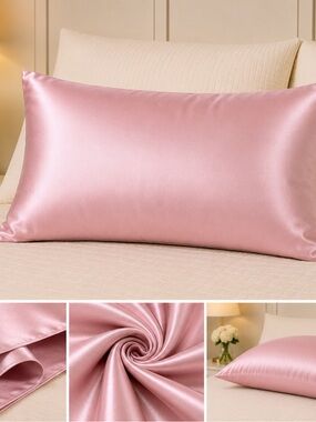 Satin Pink Pillowcase - Luxury Satin Pillow Cover